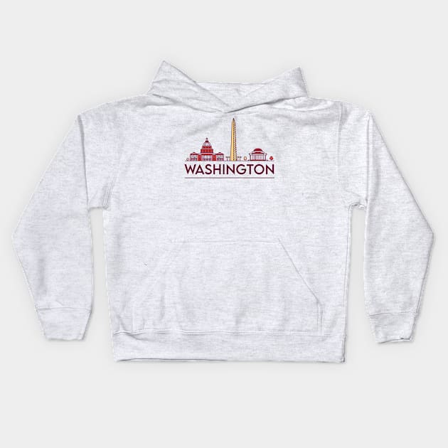 Washington cityscape Kids Hoodie by SerenityByAlex